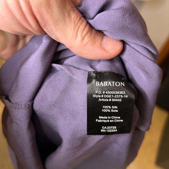 Babaton Aritzia Women's Silk Blouse Size S Purple Short Sleeve Relaxed Fit BIN F - Picture 6 of 6